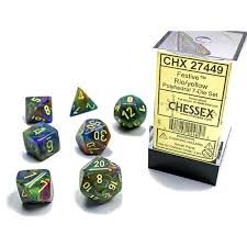 Festive Rio/yellow Polyhedral 7-Dice Set